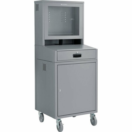 GLOBAL INDUSTRIAL Mobile LCD Computer Cabinet, Dark Gray, Unassembled 239115GY